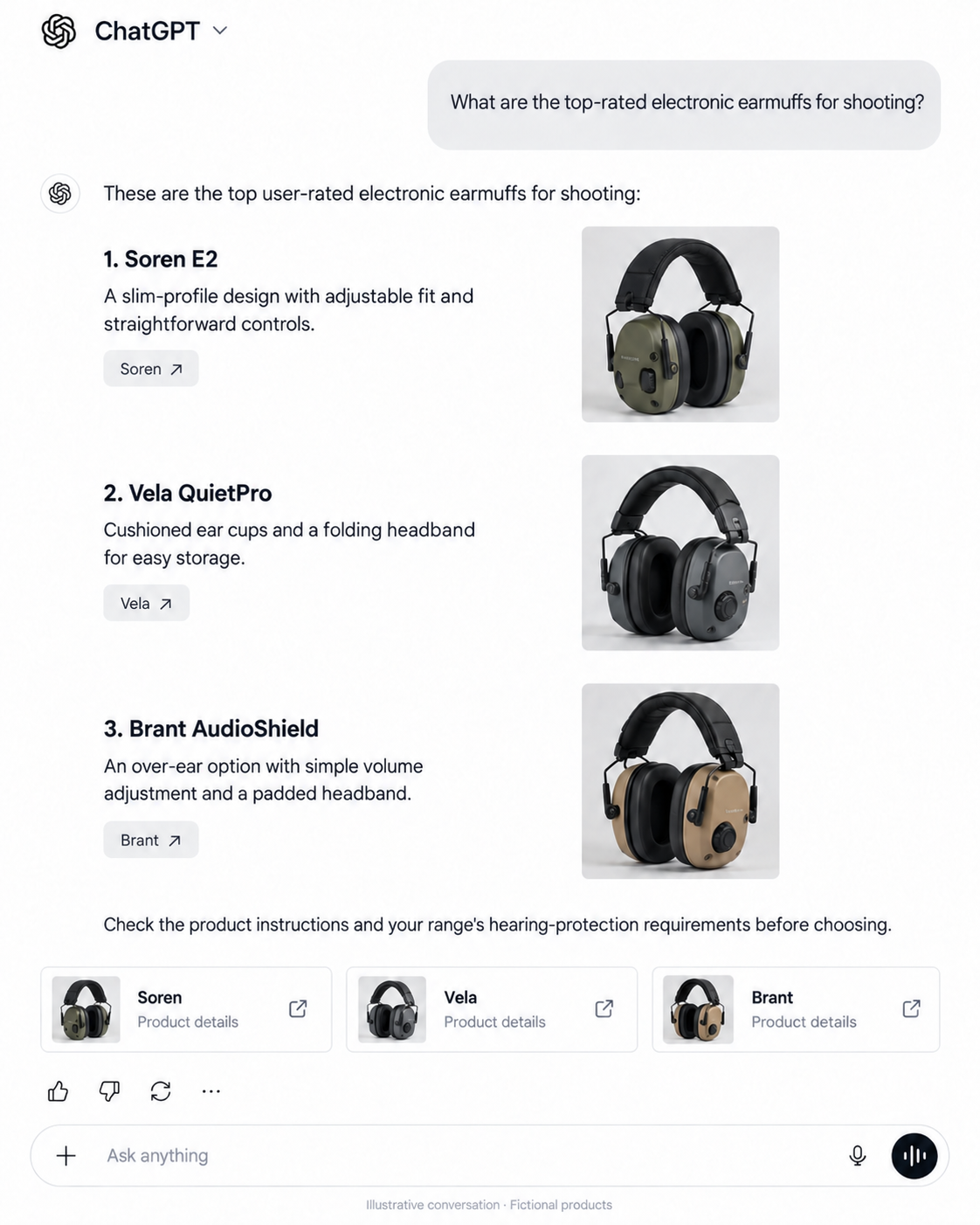 Electronic Earmuff AI Recommendation